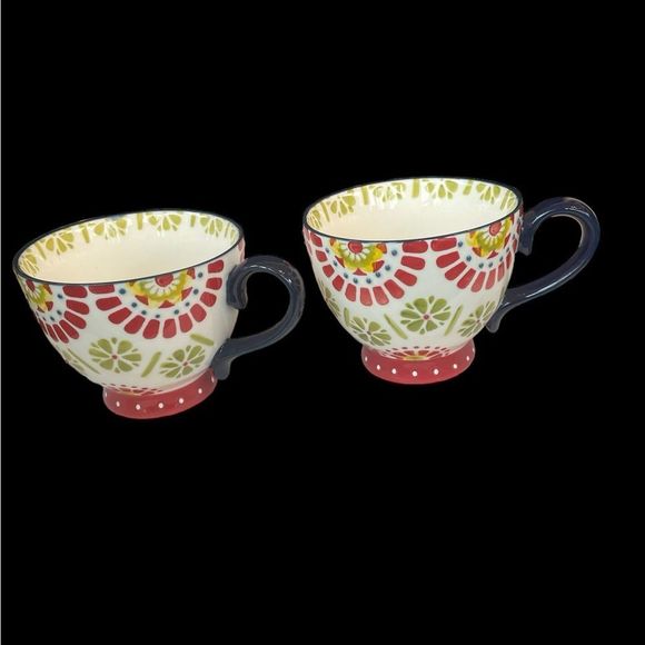 Set of 6 Hand Painted Mugs with Beautiful European Designs - Picture 3 of 5